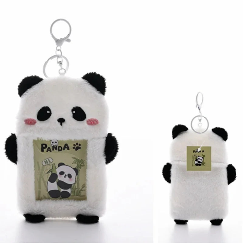 3 Inch Kpop Binder Plush Photocards Holder Keychains Hamster Cat Bear Panda Instax Mini Photo Album for Photographs Korea Idol