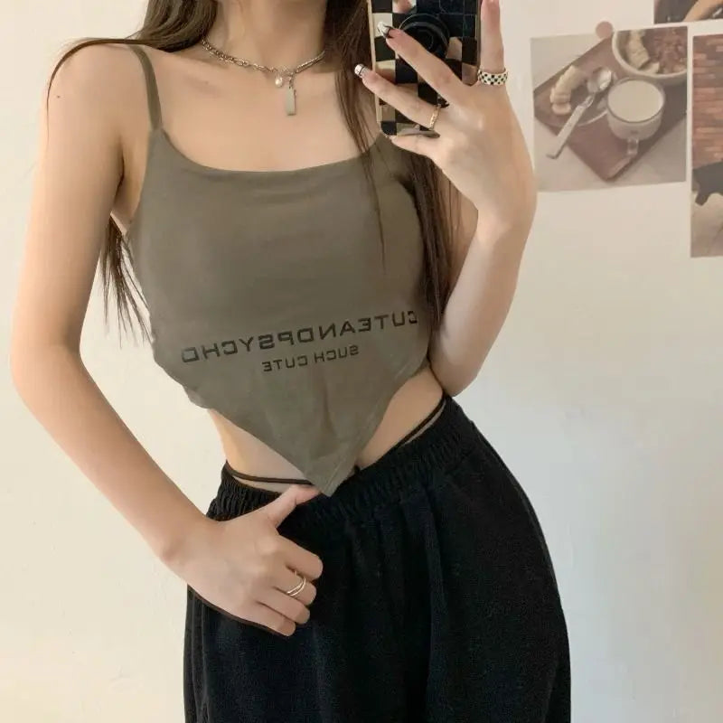 Tanks Camis Womens Ribbed Knit Sporty Slim Fit Sleeveless Crop Top Stretchy Fitness Vest Casual Retro Korean Vintage Summer