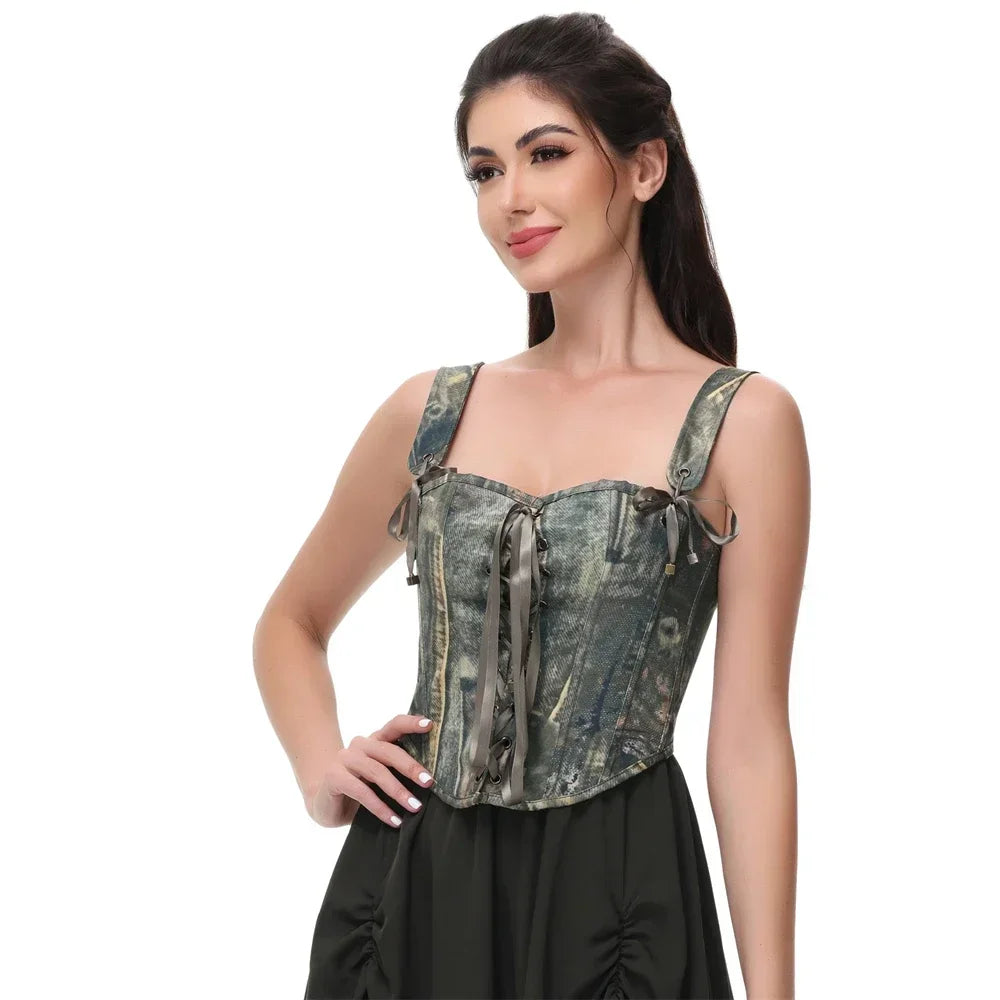 Overbust Lace-Up Steampunk Corset Top | Inspired by Manon