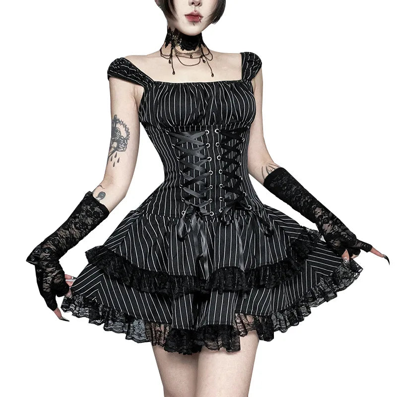 Lolita Striped Corset Mini Dress | Inspired by Zeynep Oktay
