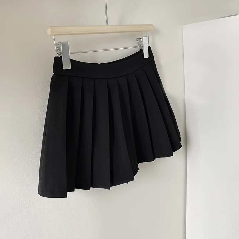 Y2k Mini Skirt Women Harajuku Preppy Black Pleated Skirts Summer Korean Kawaii Fashion High Waist White A Line Tennis Faldas New