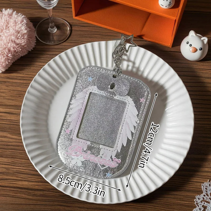 Kpop Photocard Holder PU Leather Photo Card Holder Idol Photocards Cover ID Card Sleeves Bag Charms Keychain Photo Album