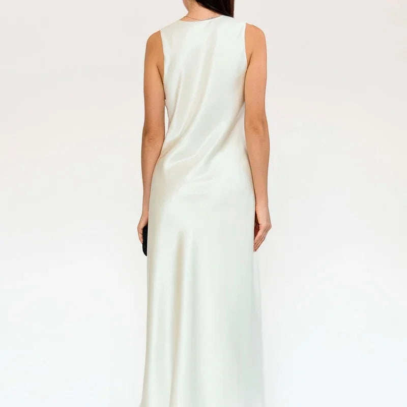 BirdTree OEKO-TEX 22MM 100% Silk Solid Dress,European Size Women U-neck Sleeveless Sling Dresses,2026 Summer New Dress D5O505JF