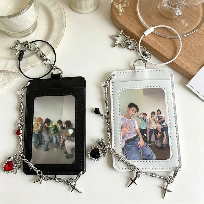 Silver Ribbon & Heart Photocard Holder
