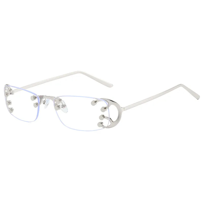 small square rivet alloy sunglasses women new fashion gradient hollow frame elegant sun glasses ladies outdoor driving shades