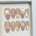 Pink Bow Press-on Nails