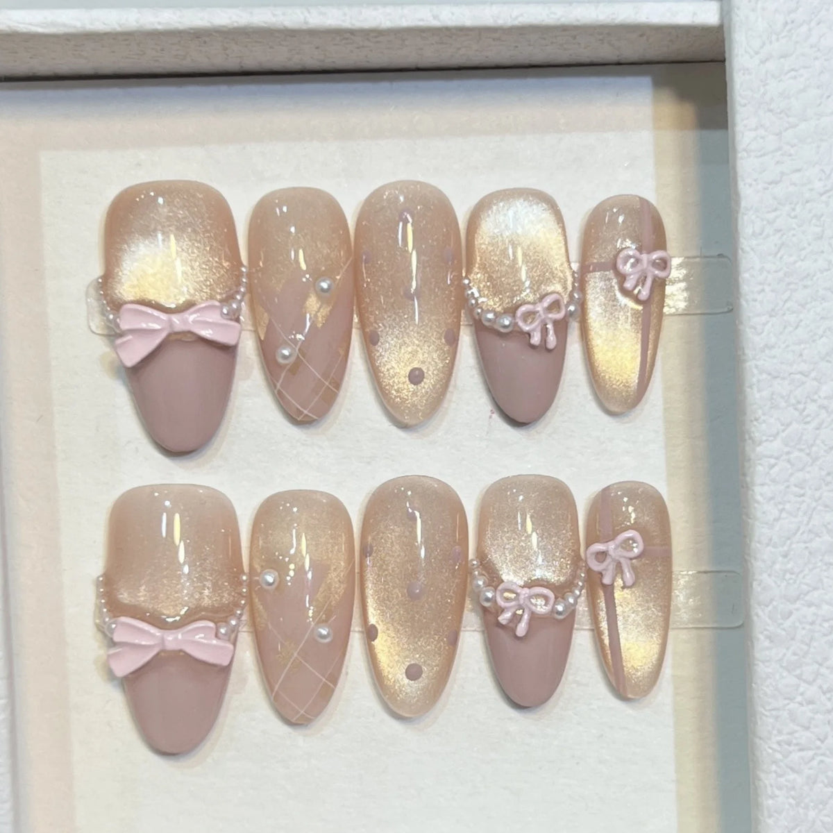 Pink Bow Press-on Nails