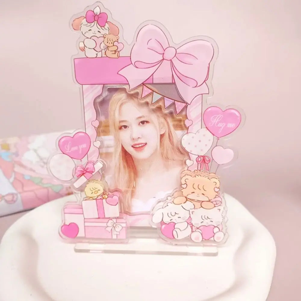 Creative Transparent Idol Card Display Stand Dustproof Waterproof Photo Card Holder INS Korean Card Protective Case Gifts