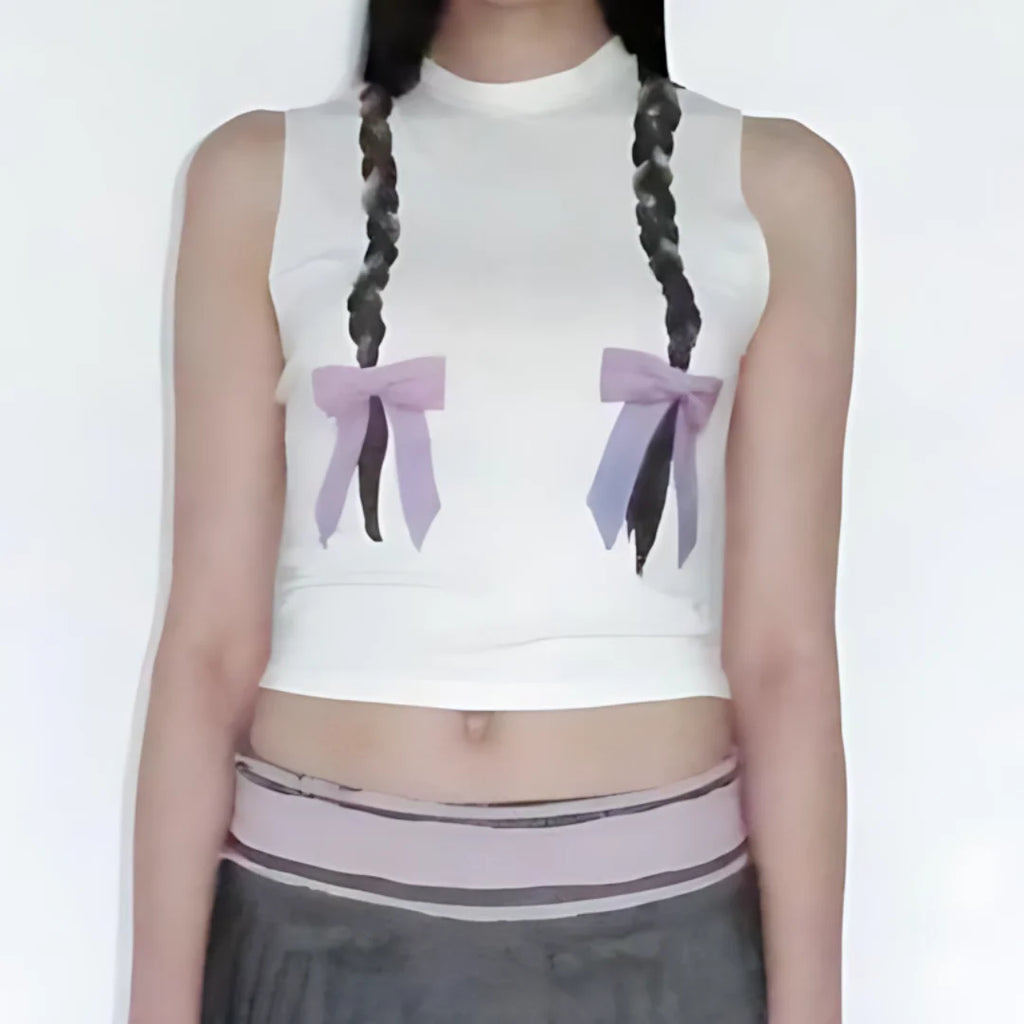 Printed Braid Sleeveless Y2K Tank Top | Inspired by Ian