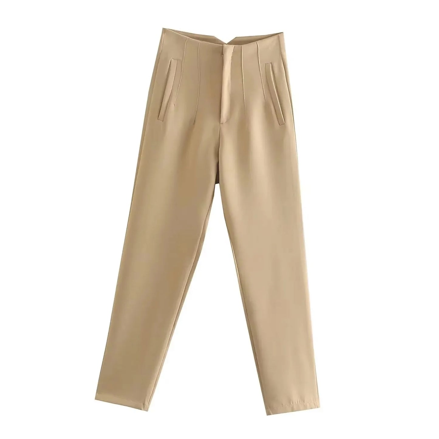 HH Women Vintage Solid Pencil Pants High Waist Pant For Women Casual Streetwear Woman Trousers Office Wear Basic Pant Mujer