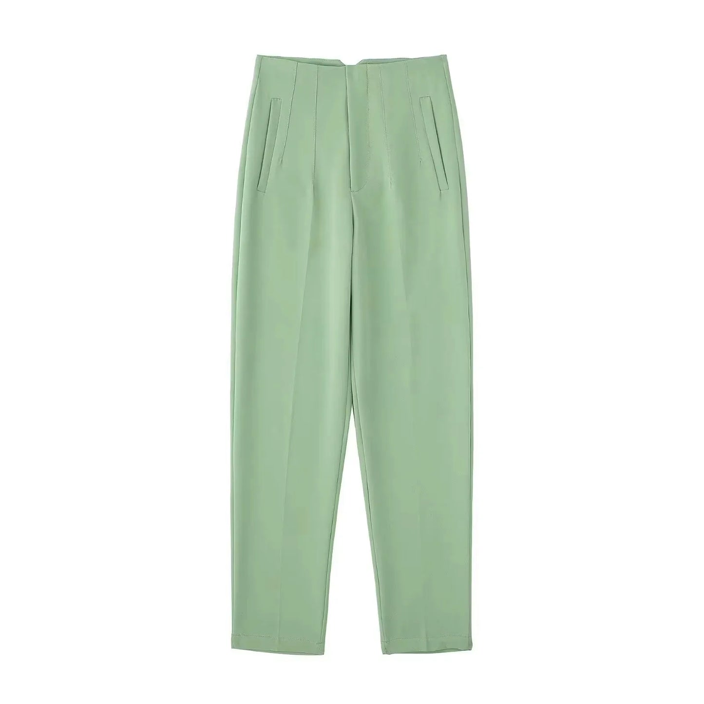 HH Women Vintage Solid Pencil Pants High Waist Pant For Women Casual Streetwear Woman Trousers Office Wear Basic Pant Mujer