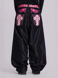 Gothic Rhinestone Wide-Leg Jeans | Inspired by Manon