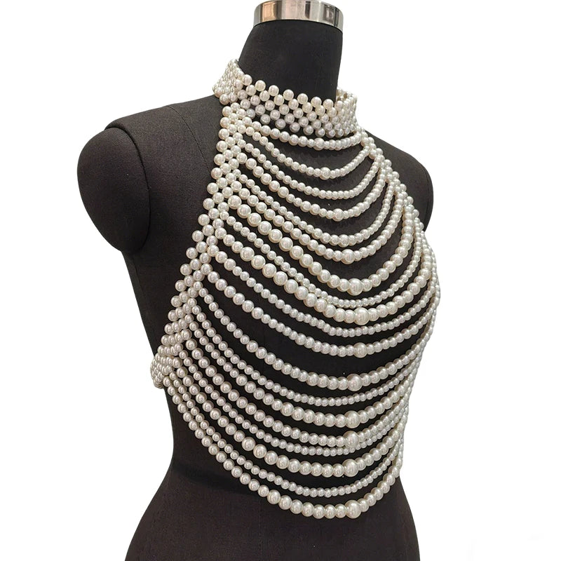 Pearl Body Chain Bralette | Meri