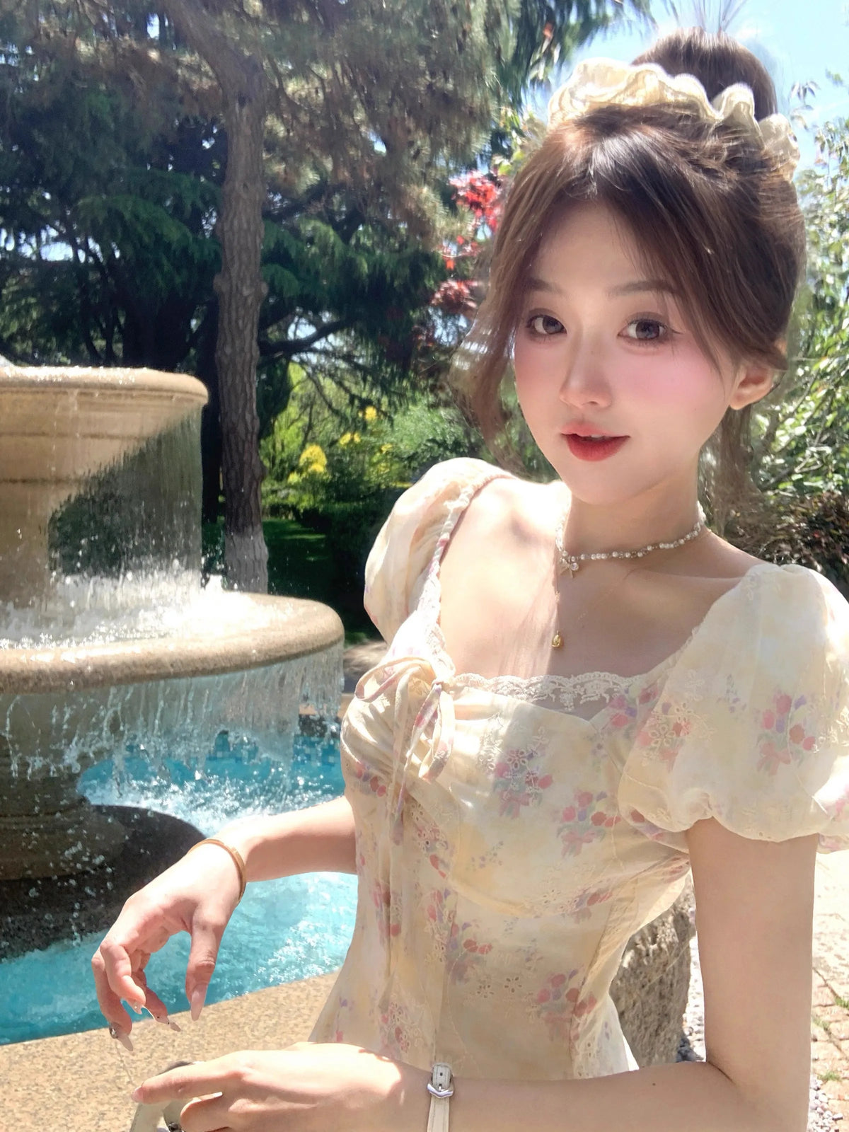 Y2K Sweet Floral Print Puff Sleeve Mini Dress | Inspired by Winter