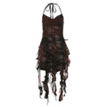 Tie-Dye Halter Tassel Ruched Backless Pleated Mini Dress | Inspired by Beren Saat