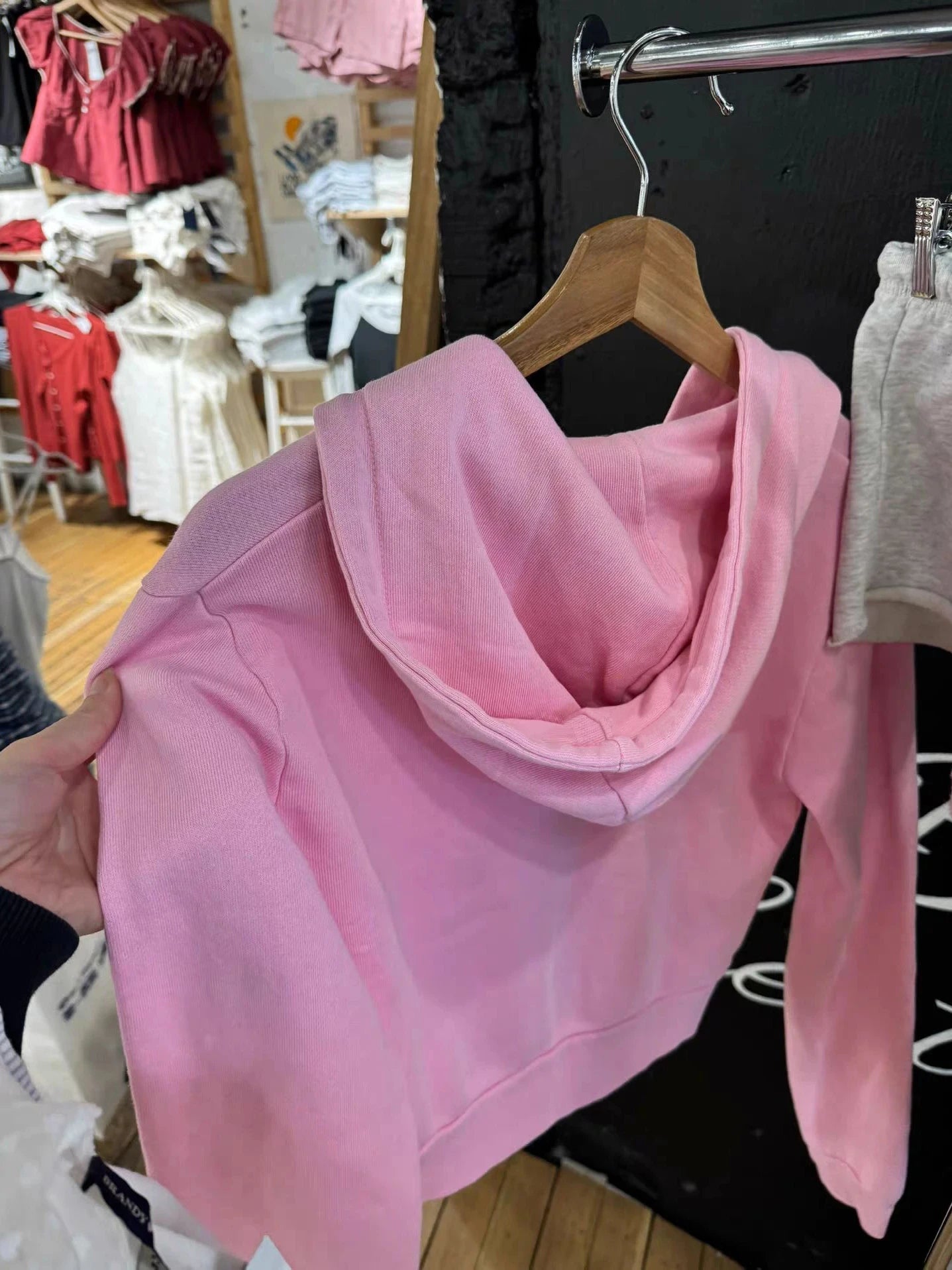New Pink Zip-up Hoodie Woman Autumn Slim Zipper Drawstring Hooded Long Sleeve Cotton Sweatshirt Sweet Prppy Style Cute Crop Tops
