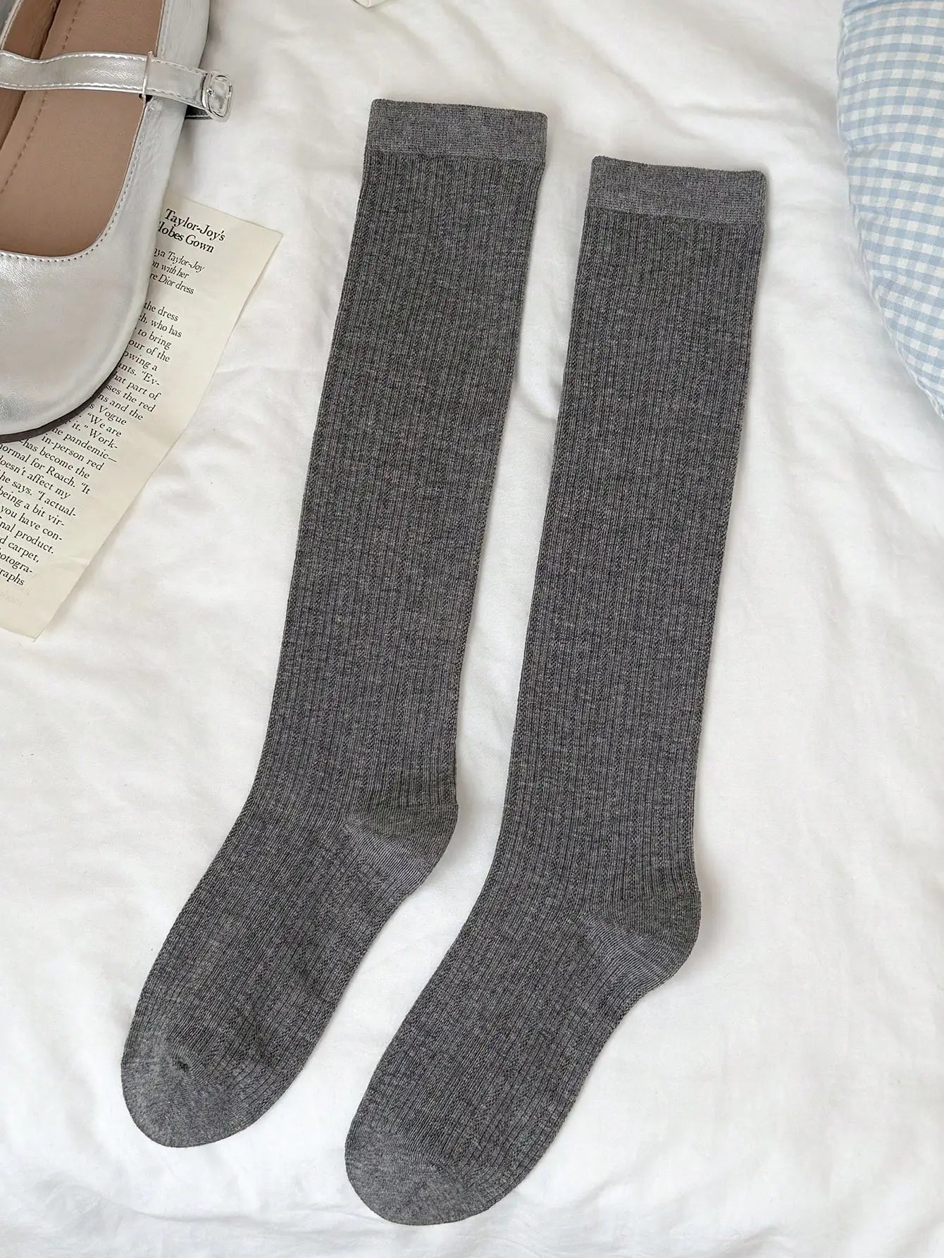 Women Stockings New Fashion Thin Mesh Breathable Knee High Socks For Women Solid Color Casual School Style Long Socks