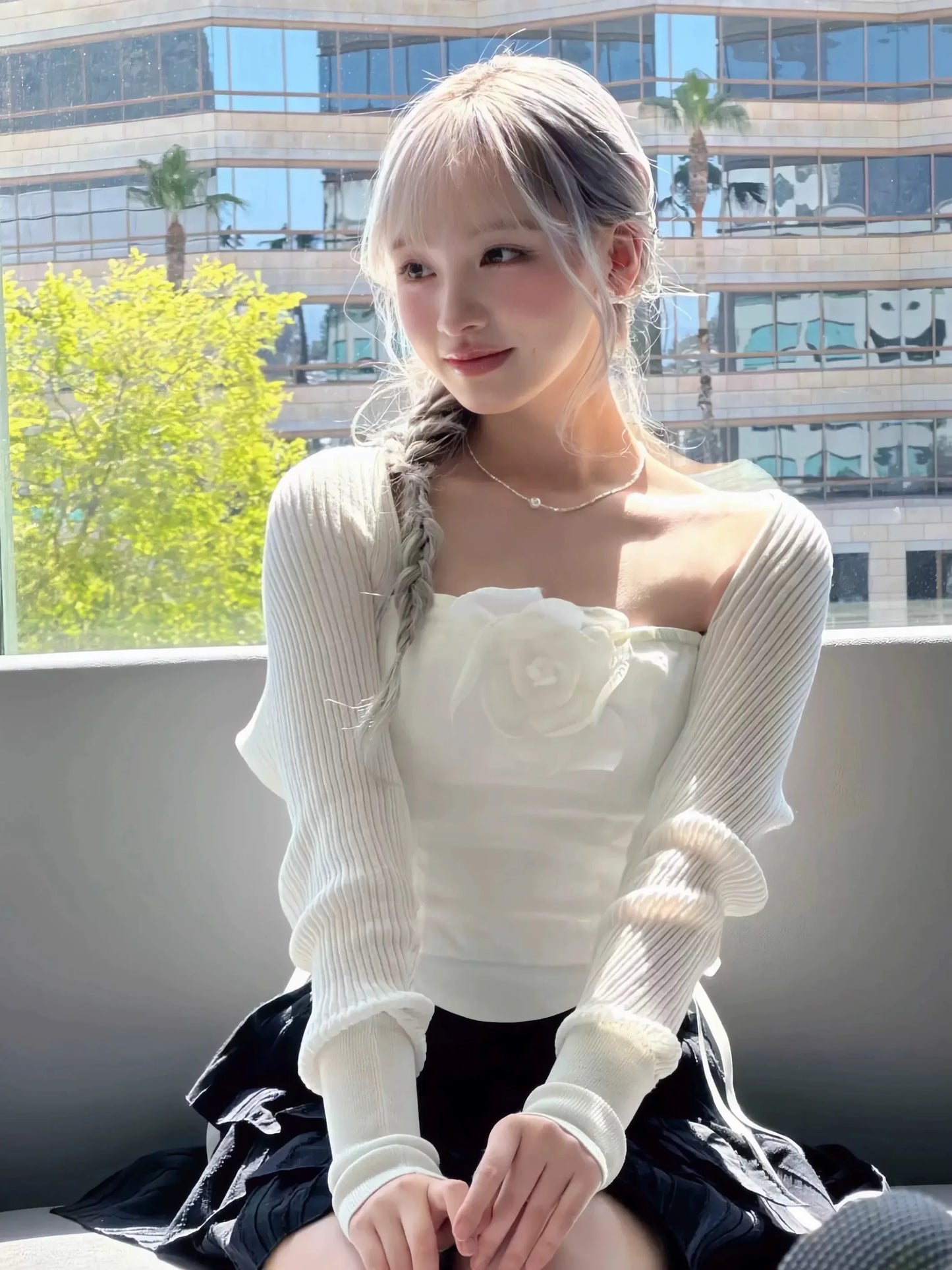 Designer Drawstring Knit Cardigan Women Summer Long Sleeve Layering Mesh Cover-Up