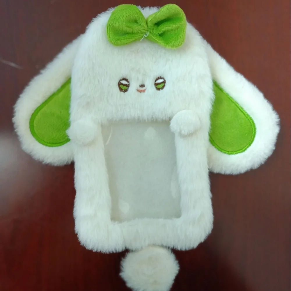 Cartoon Multifunctional Photocard Case Plush Big Eared Rabbit/Border Collie Card Case Rabbit/Dog/Cat Photo Card Holder Students