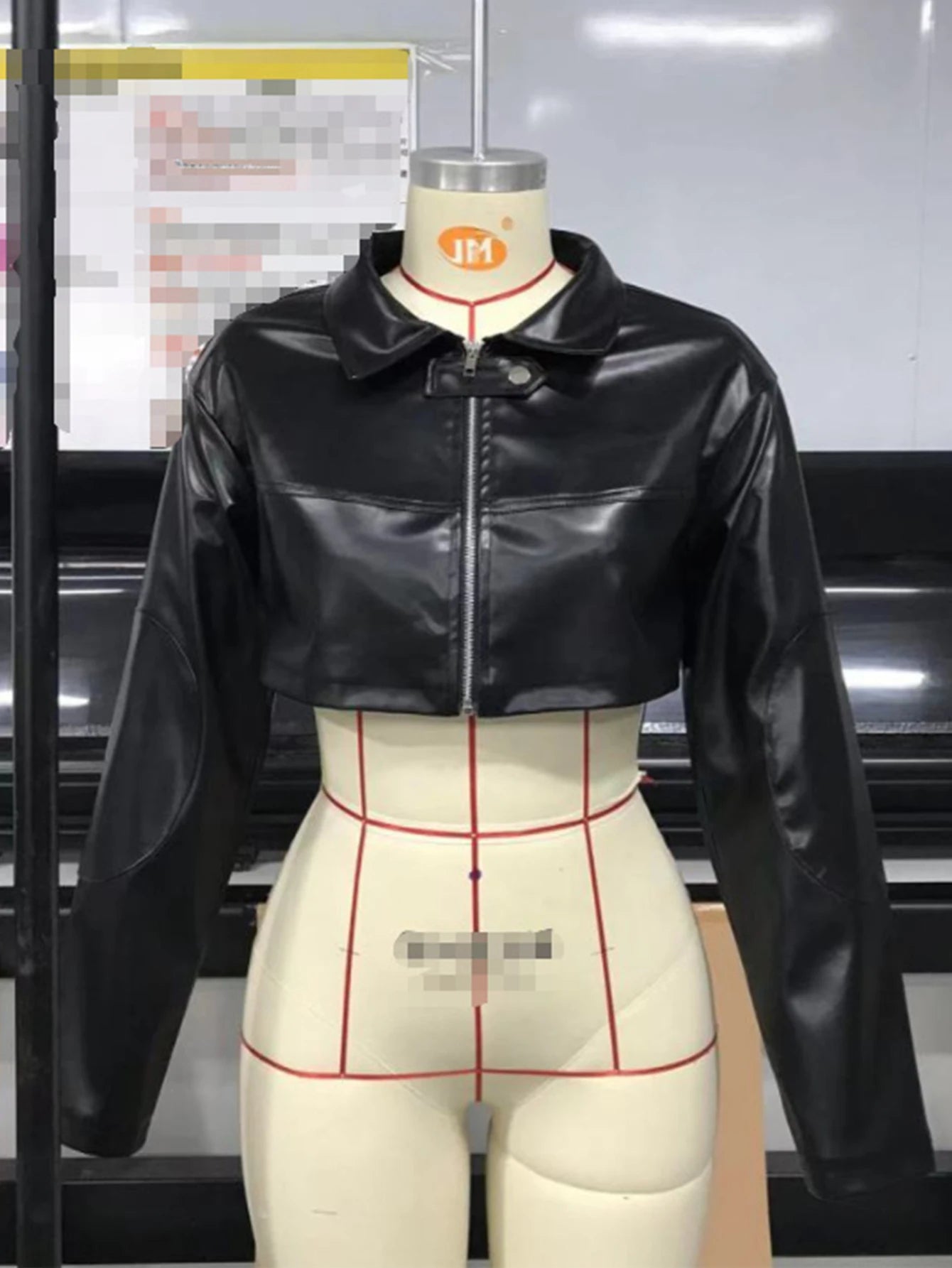 Sexy black PU leather crop jacket women fall gothic outerwears coat jackets for woman clothing long sleeve tops coats streetwear