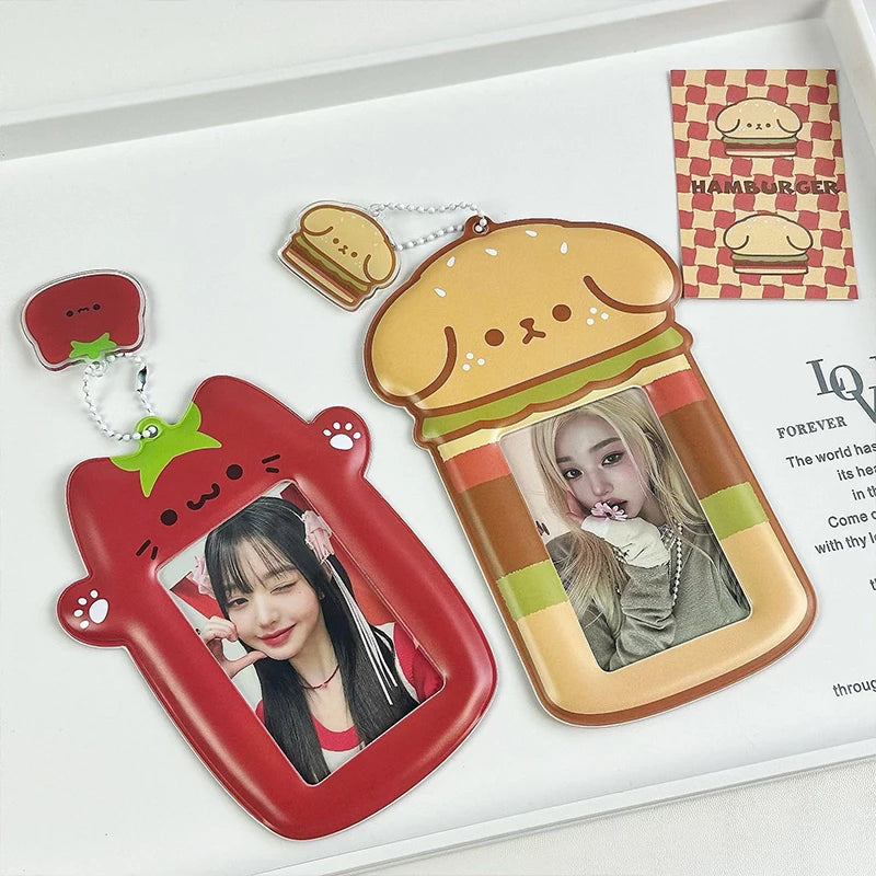 Kpop Photocard Holder Binder Photo Card Holder 3inch Idol Binder Photocard Display Keychain Protective Cover Photo Albums