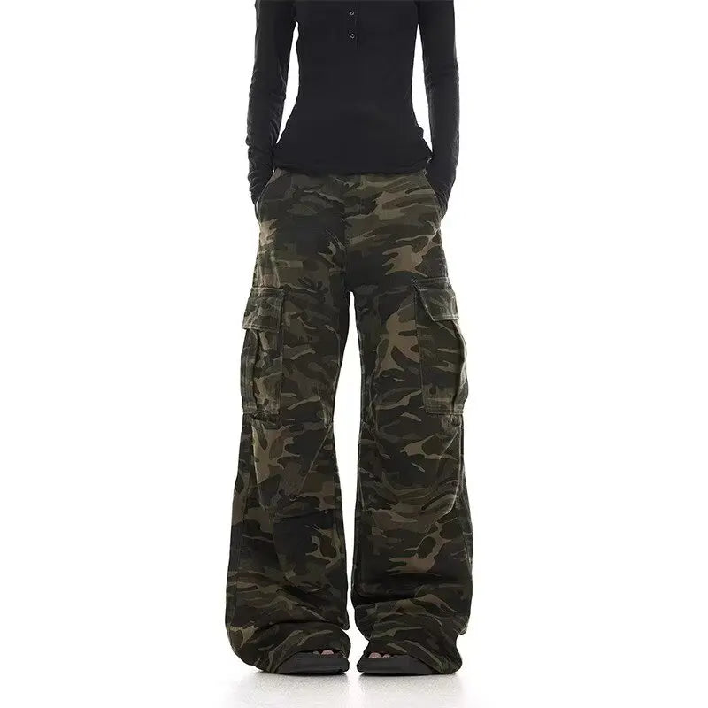 Camouflage Wide-Leg Cargo Pants | Inspired by Karina
