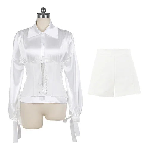 Jennie Korean Singer Dancer Kpop Outfit White Suit Idol Clothes Women Jazz Dance Concert Festival Clothing Rave