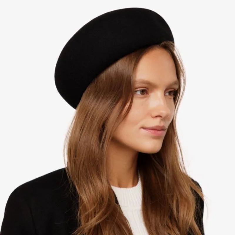 New Britain Elegant 100% Wool Felt Blocked Berets for Women Kids Bread Pumpkin Fedoras Ladies Autumn Winter Simple Painter Hat