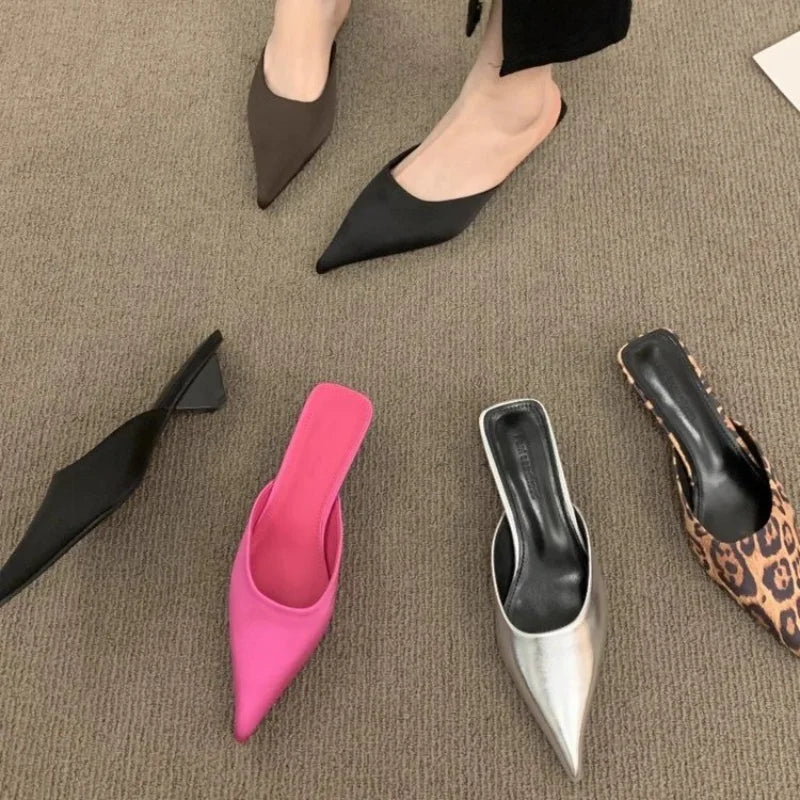 Pointed Toe Low Heel Mule Sandals | Inspired by Rosé