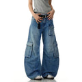 Wide-Leg Washed Distressed Denim Pants | Inspired by Manon