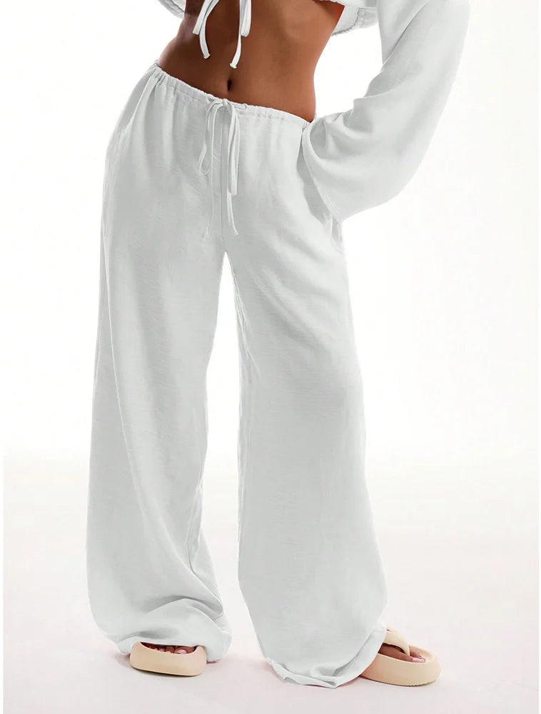 Wide-Leg Drawstring High Waist Trousers | Inspired by Hande Erçel