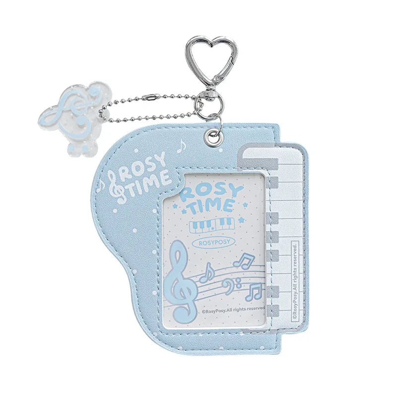 Musical Photocard Holder PU Leather Photo Card Sleeves Photo Album Backpack Charms Kpop Card Binder Cover Photo Card Keyring