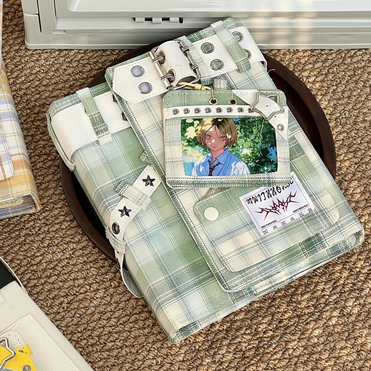 Y2K Checkered Star Denim A5 Photo Card Album Vintage Sweet & Cool Style Binder Idol Photocard Collect K-Pop Polaroid Storage