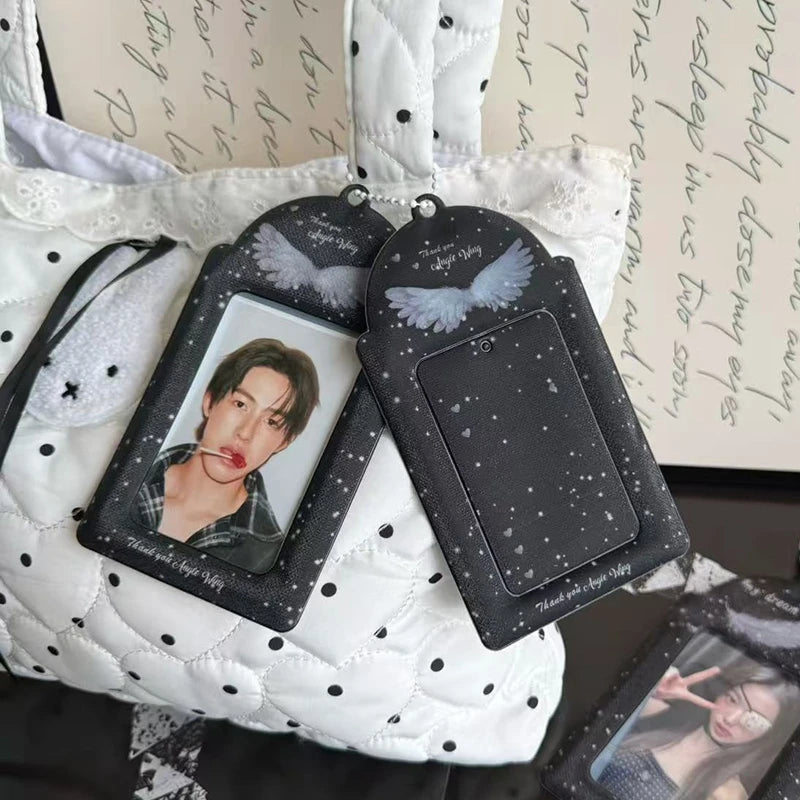 Ins Photocards Holder Photocard Display Cover Idol Cards Protective Sleeves Kpop Idol Star Photo Card Keychains ID Card Holder