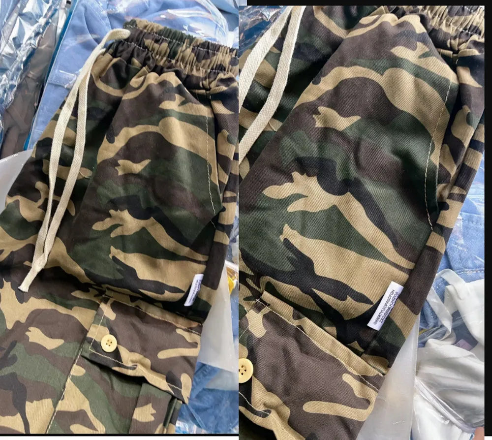 Women's Camo Pants Green  Military Army Combat Trousers Wide Leg Jeans Tactical Pants Camouflage Sweatpants Wide Leg Jeans