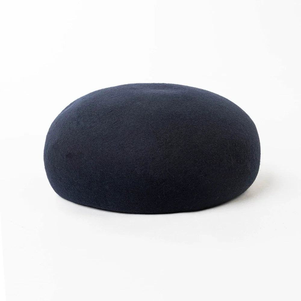New Britain Elegant 100% Wool Felt Blocked Berets for Women Kids Bread Pumpkin Fedoras Ladies Autumn Winter Simple Painter Hat
