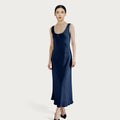 100% Mulberry Silk U-Neck Sleeveless Sling Maxi Dress | Inspired by Neslihan Atagül