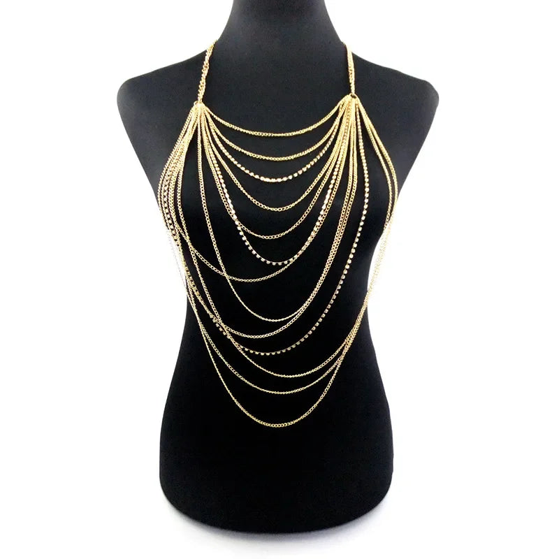 Rhinestone Multilayer Body Chain | Inspired by Zeynep Oktay
