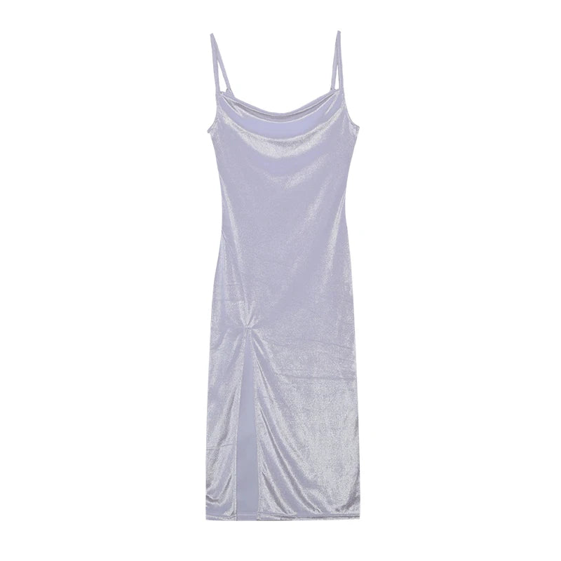 Slim Fit Slit Strap Ankle-Length Sheath Dress | Inspired by Özge Törer