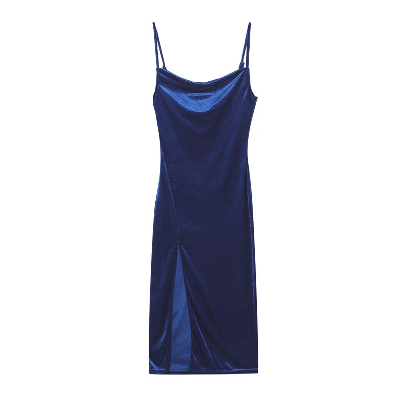 Slim Fit Slit Strap Ankle-Length Sheath Dress | Inspired by Özge Törer