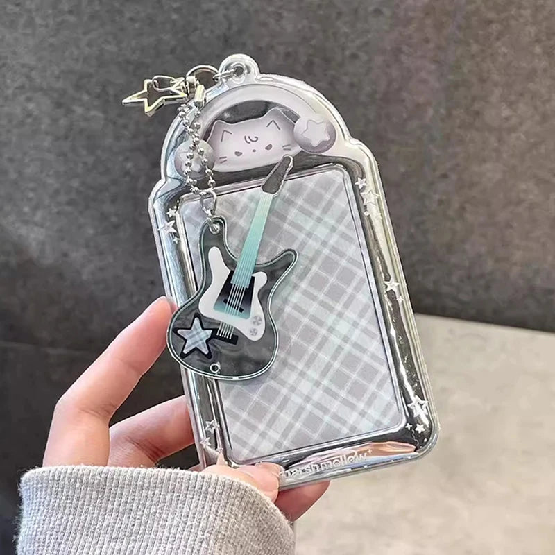 Kpop Photocard Holder Binder Photo Card Holder 3inch Idol Binder Photocard Display Keychain Protective Cover Photo Albums