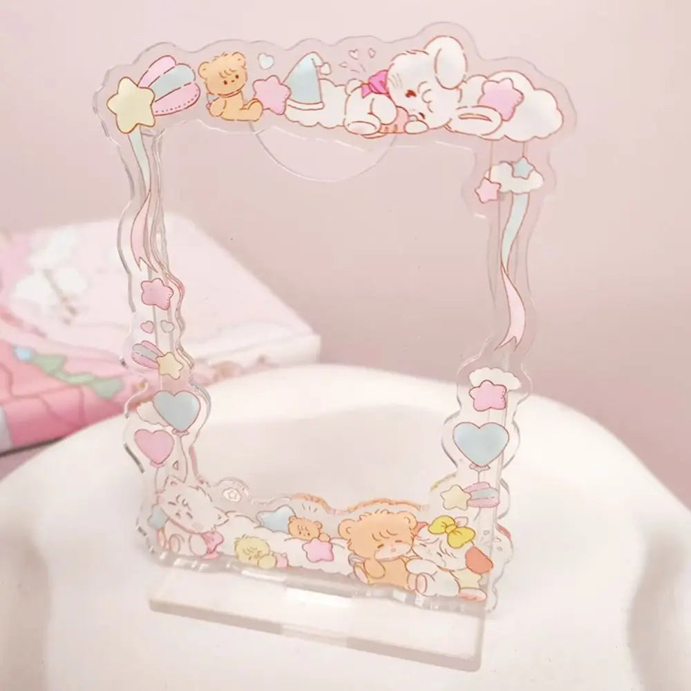 Creative Transparent Idol Card Display Stand Dustproof Waterproof Photo Card Holder INS Korean Card Protective Case Gifts