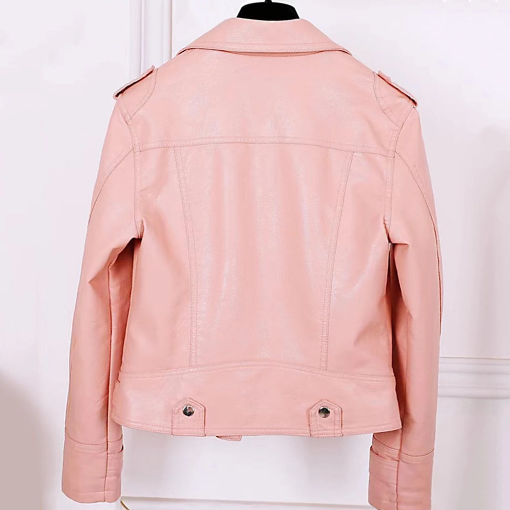 Slim Faux Leather Moto Biker Jacket | Inspired by Sophia
