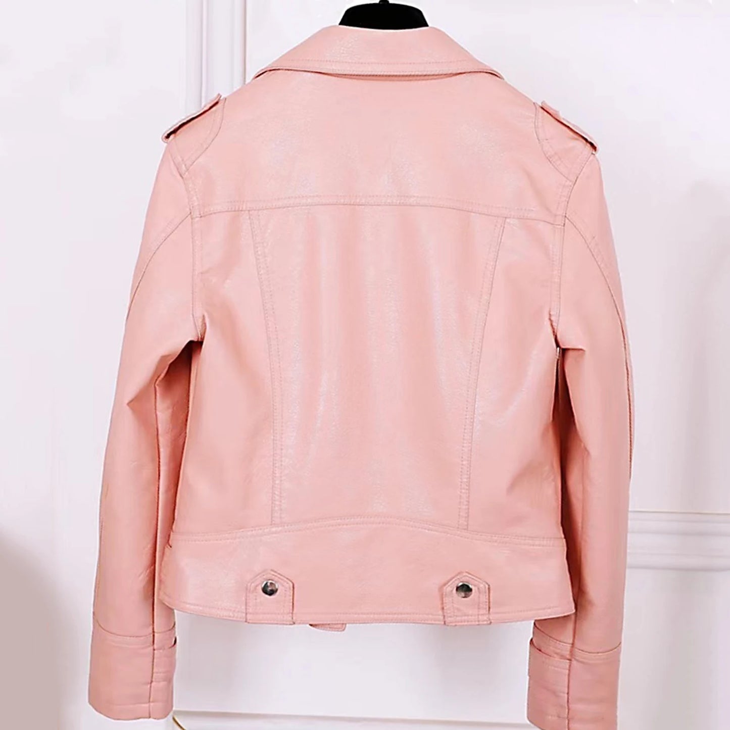 Autumn Short Jacket Solid Female Moto Biker Jackets Thin Ladies Cool Faux Leather Jacket Slim Short Leather Outwear