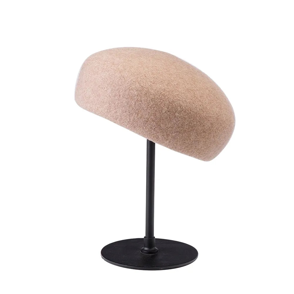 New Britain Elegant 100% Wool Felt Blocked Berets for Women Kids Bread Pumpkin Fedoras Ladies Autumn Winter Simple Painter Hat