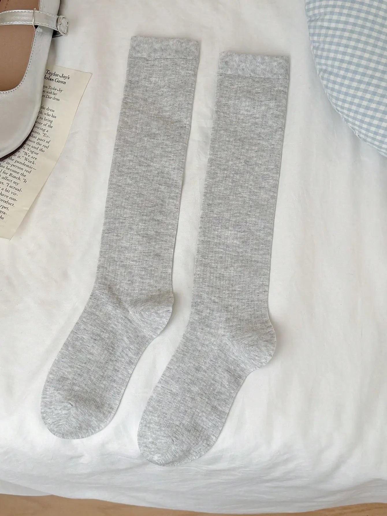 Women Stockings New Fashion Thin Mesh Breathable Knee High Socks For Women Solid Color Casual School Style Long Socks