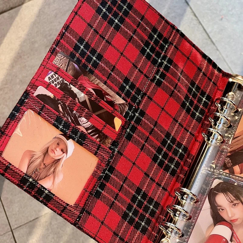 Checkered Star Denim K-pop Photocard Binder