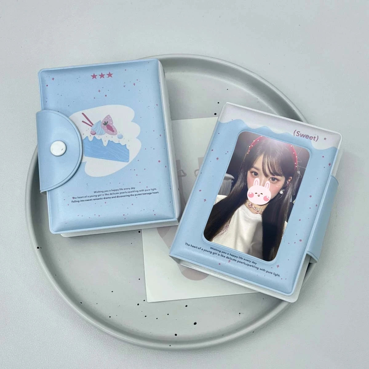 1Pc Simple Style Cake-Shaped Photo Album, Cloud Sea Salt Egg Photo Card Holder, Idol Photo Card Album for Fans, Made of Pu Material, Suitable for 3-3.5inch Mini Photo Cards, Polaroid Photo Cards, K-Pop Album Photo Cards, Anim