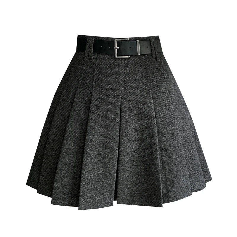 Vintage Woolen Pleated Mini Skirt | Inspired by Jisoo