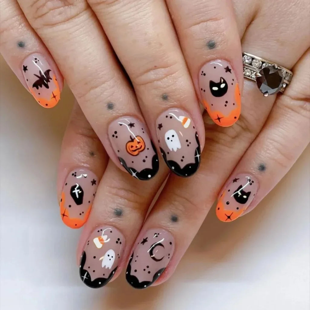 24pcs Cheap Love Wear Nail Almond Medium Press on Nails Cute Removable Beige Long False Nails Summer Korean Removable Nail Art